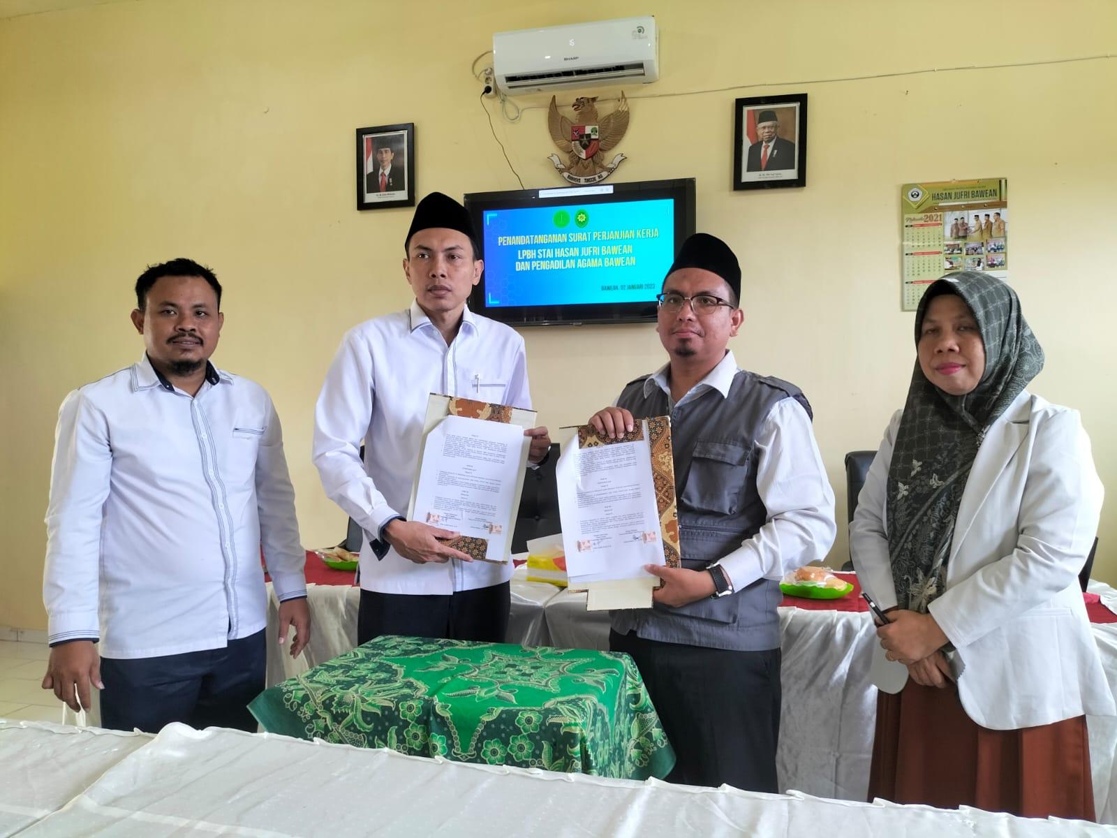 Teken Perjanjian Kerjasama Posbakum 2023, LPBH STAI Hasan Jufri Bawean Lebih semangat memberi Layana